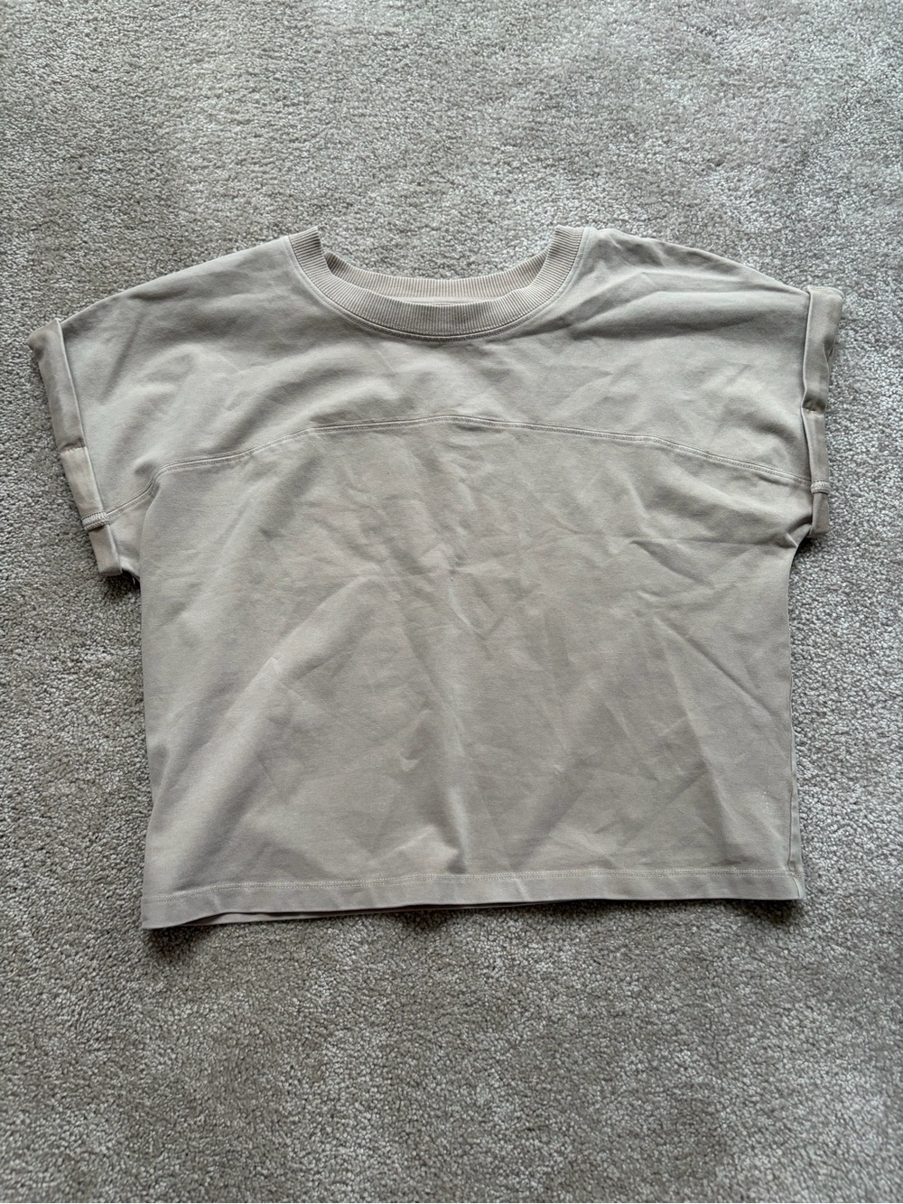 Aerie Short Sleeve Crewneck Top - Beige